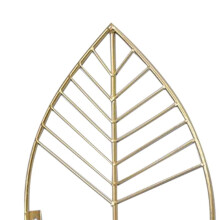 Leaves Shape Floating Shelves Metal Wall Decor,Wood Wall Mounted Storage Shelf Home Decorations Art for Bedroom,Gold