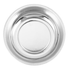 4X Circle Stainless Steel Magnetic Parts Bowl Tool Tray Nuts Bolts Screws Part Tray Magnetic Parts Plate Silver 3 Inches