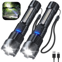 Wiederaufladbare LED-Taschenlampe, 2er-Pack, 900.000 Lumen, 7 Modi