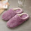 Pantofole da donna morbide e lisce, viola, in caldo cotone felpato 1