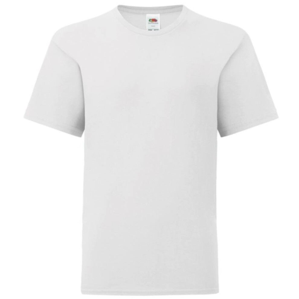 Fruit Of The Loom (7-8 Years, White) Childrens/Kids Iconic T-Shirt