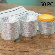 Mini taartvormpjes van aluminiumfolie, 7 cm (2,76 inch), verpakking van 50 stuks