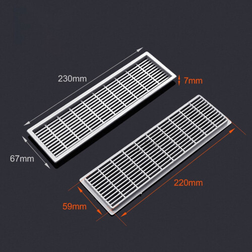 ABS ventilation grille rectangular for wardrobes and