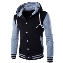 Sweat Ă capuche universitaire pour homme, gris patchwork, XXXL