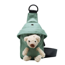 Saszetka nerka Kawaii Bear z płótna z regulowanym paskiem, 3 szt.