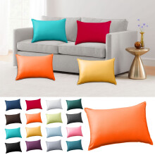 Housse de coussin d'extérieur imperméable, rectangulaire, moderne, unie