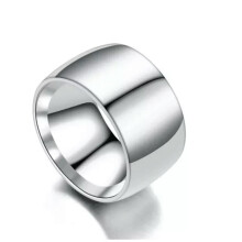 Bague en acier inoxydable pour femmes et hommes, largeur 12 mm