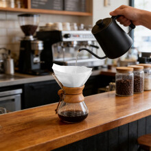 Pour-Over Coffee Filter Paper Shape Brown White 12x11.5 cm