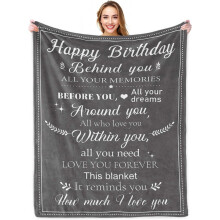 Purple Birthday Throw Blanket 50x60 inches