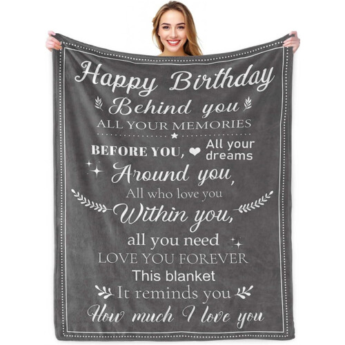 Purple Birthday Throw Blanket 50x60 inches