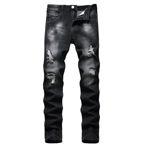 Jeans Stretch Caol le Feistiú Caol na bhFear, Dubh36