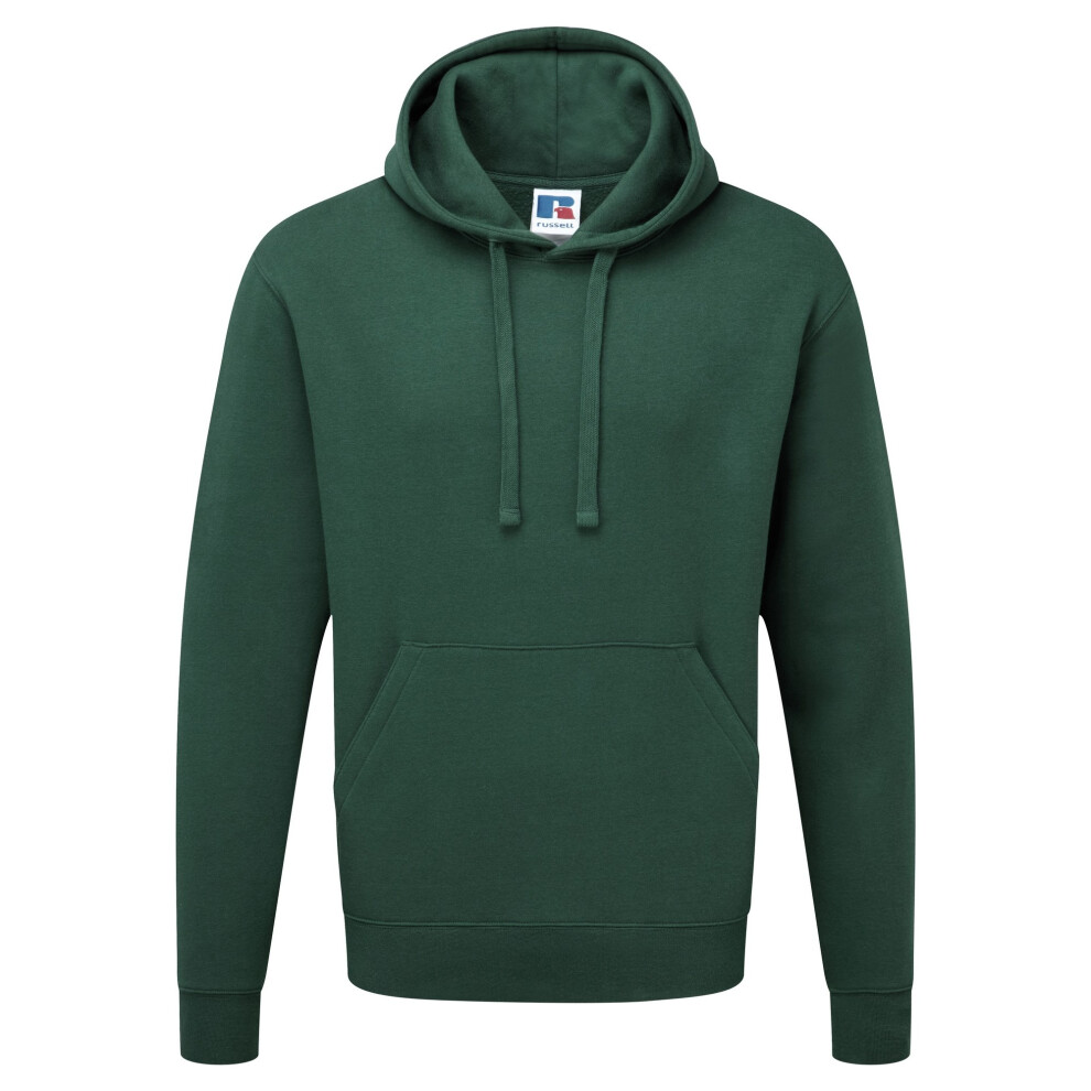 Russell (S, Bottle Green) Mens Authentic Hooded Sweatshirt / Hoodie