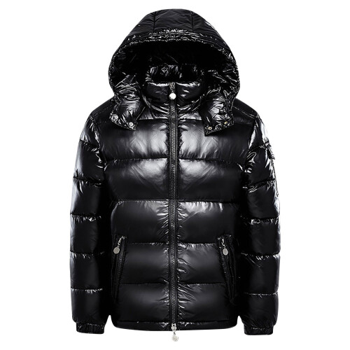 Jaqueta puffer masculina com capuz, leve, dobrável e acolchoada.