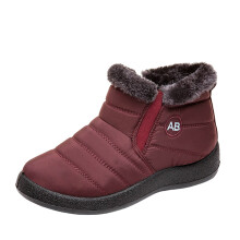 Waterdichte, warme, korte winterlaarzen voor dames, rood, maat XL