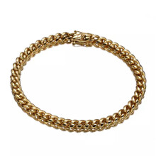 Náramek Miami Cuban Curb link z pozlaceného materiálu, nerezová ocel 316L