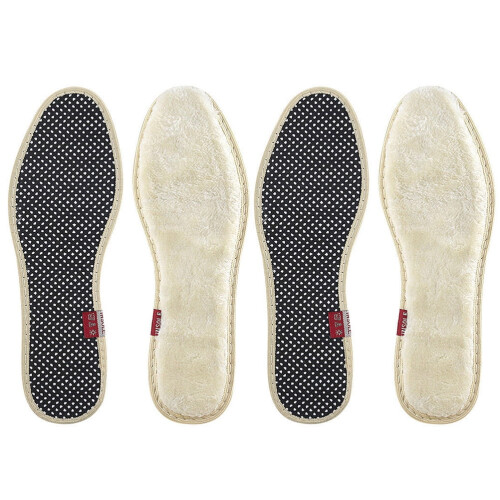 Shoe Insoles Imitation Wool 2 Pairs Unisex