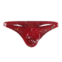 Herren-Tanga-Unterwäsche aus ultradünner Eisseide, niedrige Taille, rot, Größe XL