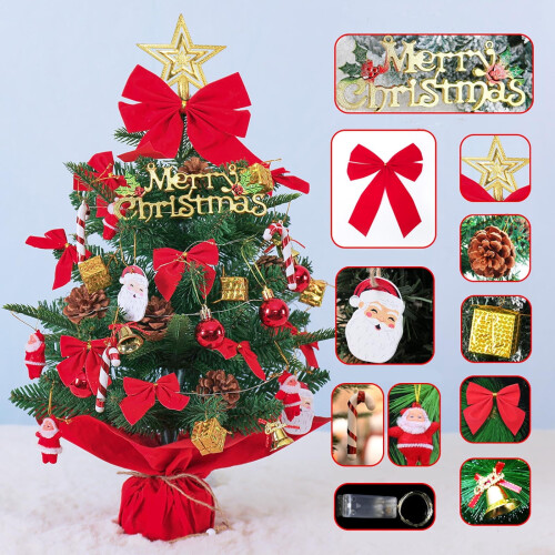 18 Inch Artificial Christmas Tree with Warm White Lights
