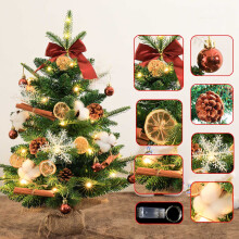 Small Green Christmas Tree with Warm White Lights 18 Inch