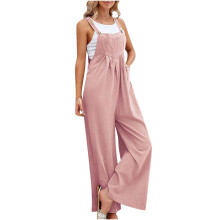 Ärmelloser Damen-Jumpsuit mit Print, Rosa, XL