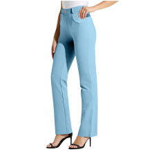 Calça social feminina bootcut azul claro tamanho XL