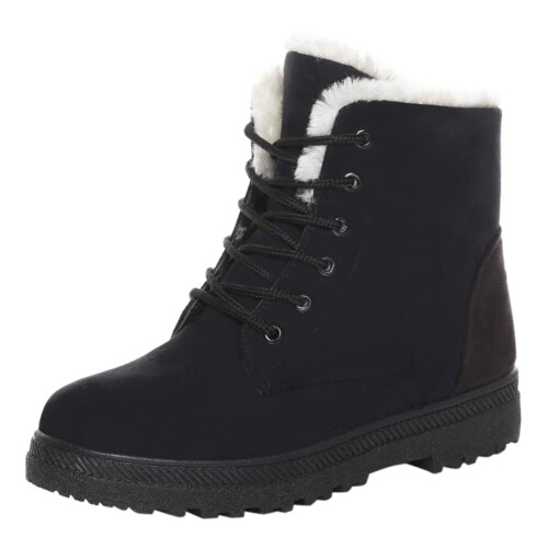 Botas de nieve para mujer, botas cortas de algodón con tacón plano.