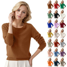 Pull en laine mérinos pour femme, jaune clair, taille L