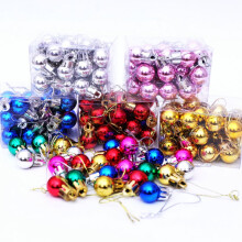 Christmas Tree Ball Ornaments Blue Round 24 pcs