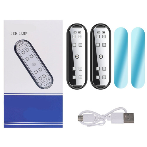 LED Car Door Sill Welcome Light Wireless USB Rechargeable 2