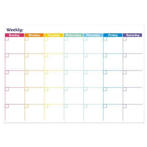 Magnetic Erasable Monthly Schedule Board 12x18 inches