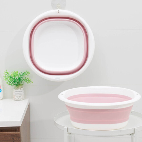 Foldable Washbasin Portable Space-Saving Pink