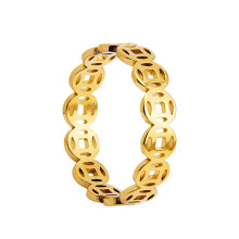 Stainless Steel Hollow Couple Wedding Ring Gold Size 12
