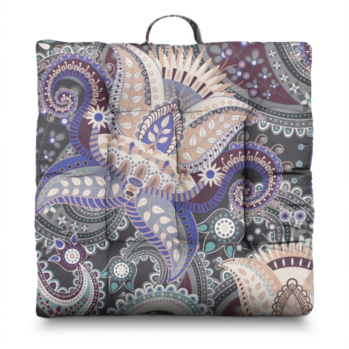 Boho Paisley Meditation Cushion 22x22 inches
