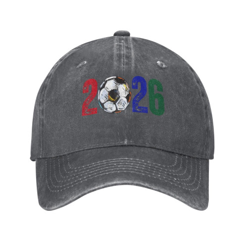 World Soccer Tournament Baseball Hat Black Adjustable for