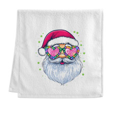 Santa Claus Hand Towel Cotton Bathroom Decor 15.5x29.5 Inch