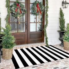Thanksgiving Door Mat Stripe Outdoor Rug Polyester Dark