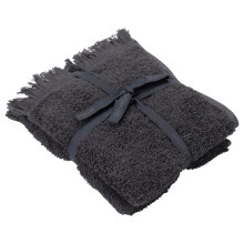 FRINO Fringed Organic Cotton Hand Towels 12x20in 2pcs