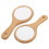 LEORX Wooden Handheld Makeup Mirror Light Brown 2 pcs 1