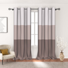 Brown blackout curtains for living room ombre set of 2