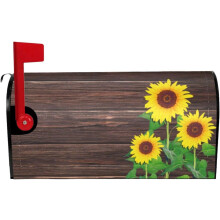 Sunflowers Wood Mailbox Cover 21x18 Inch Waterproof