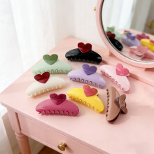 Heart-Shaped Hair Claw Clip Plastic 5.1-Inch for Thick Hair