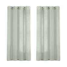 Linen Sheer Curtains Silver 52x63 in 2 Panels