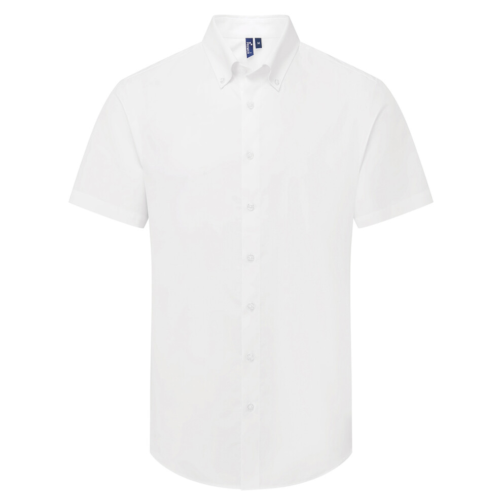Premier (L, White) Mens Supreme Oxford Short-Sleeved Formal Shirt