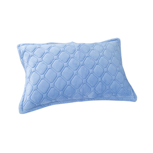 Sky Blue Cotton Quilted Pillow Case Standard Size 1 Pc