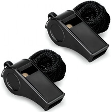 Plastic Sports Whistle with Lanyard 2 Pack
