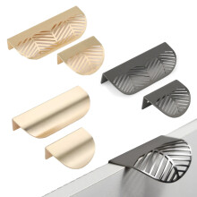 Leaf Shaped Pull Handle Zinc Alloy Gold 1 5 or 10 pcs