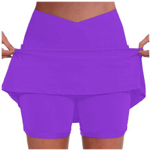 Women's Tennis Skirts with Shorts Purple M