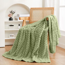 Minky Couture Army Green Flannel Blanket 39x28 in