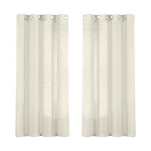 Linen Sheer Curtains Silver 52x63 in 2 Panels