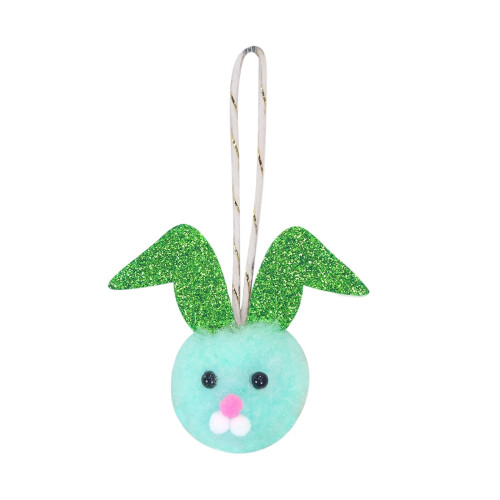Plush Bunny Easter Ornament Blue 4.13 in